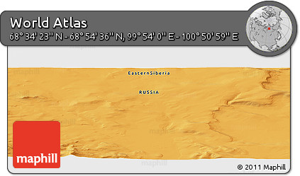 Political Panoramic Map of the Area around 68° 44' 30" N, 100° 22' 30" E