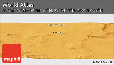 Political Panoramic Map of the Area around 68° 44' 30" N, 100° 22' 30" E