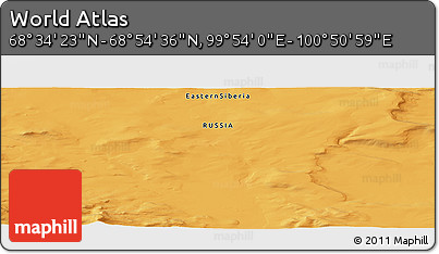 Political Panoramic Map of the Area around 68° 44' 30" N, 100° 22' 30" E