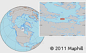 Gray Location Map of the area around 68° 44' 30" N, 100° 13' 29" W