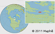 Savanna Style Location Map of the area around 68° 44' 30" N, 100° 13' 29" W