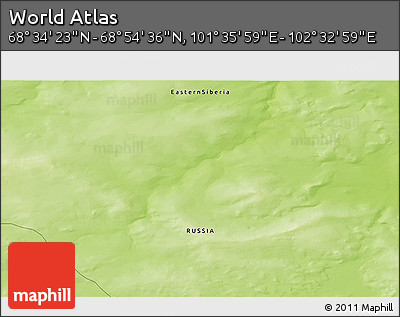 Physical 3D Map of the Area around 68° 44' 30" N, 102° 4' 29" E