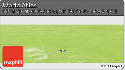 Physical Panoramic Map of the Area around 68° 44' 30" N, 106° 19' 29" E
