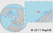 Gray Location Map of the area around 68° 44' 30" N, 11° 58' 29" E