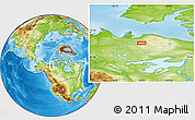 Physical Location Map of the area around 68° 44' 30" N, 123° 10' 30" W