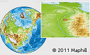 Physical Location Map of the area around 68° 44' 30" N, 125° 1' 30" E