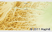 Physical 3D Map of the area around 68° 44' 30" N, 130° 7' 30" E