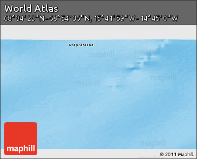 Physical 3D Map of the Area around 68° 44' 30" N, 15° 13' 29" W