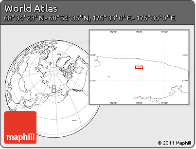 Blank Location Map of the Area around 68° 44' 30" N, 176° 1' 30" E