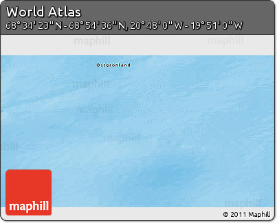 Shaded Relief 3D Map of the Area around 68° 44' 30" N, 20° 19' 30" W