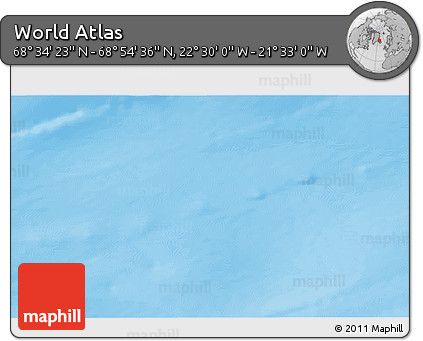 Shaded Relief 3D Map of the Area around 68° 44' 30" N, 22° 1' 29" W