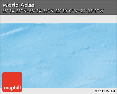 Shaded Relief 3D Map of the Area around 68° 44' 30" N, 22° 1' 29" W