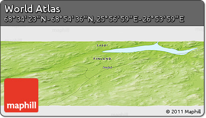 Physical Panoramic Map of the Area around 68° 44' 30" N, 26° 25' 29" E