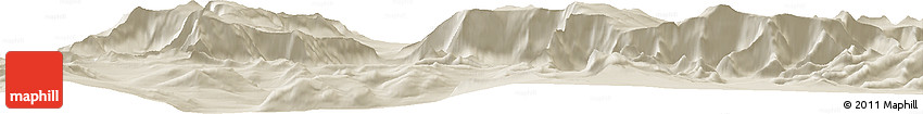 Shaded Relief Horizon Map of the Area around 68° 44' 30" N, 29° 40' 29" W Shaded Relief Horizon Map of the Area around 68° 44' 30" N, 29° 40' 29" W