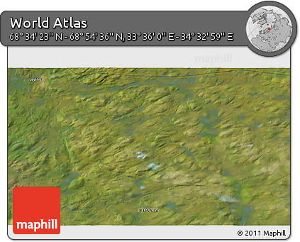 Satellite 3D Map of the Area around 68° 44' 30" N, 34° 4' 30" E