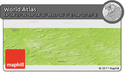 Physical Panoramic Map of the Area around 68° 44' 30" N, 34° 4' 30" E