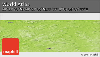 Physical Panoramic Map of the Area around 68° 44' 30" N, 34° 4' 30" E