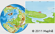 Physical Location Map of the area around 68° 44' 30" N, 38° 19' 30" E