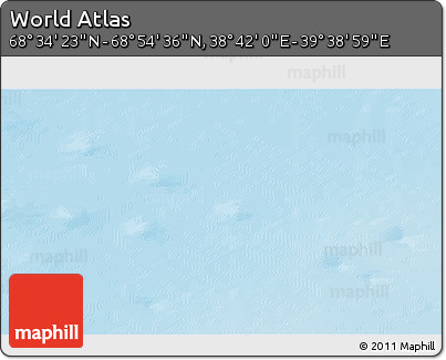 Physical 3D Map of the Area around 68° 44' 30" N, 39° 10' 29" E
