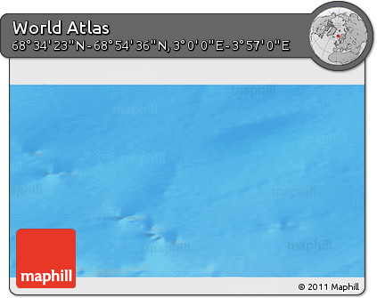 Physical 3D Map of the Area around 68° 44' 30" N, 3° 28' 30" E