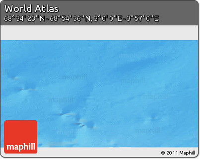 Physical 3D Map of the Area around 68° 44' 30" N, 3° 28' 30" E