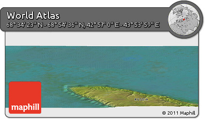 Satellite Panoramic Map of the Area around 68° 44' 30" N, 43° 25' 29" E