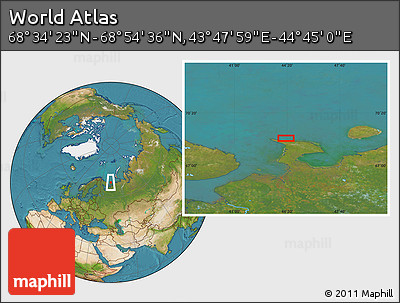 Satellite Location Map of the Area around 68° 44' 30" N, 44° 16' 29" E