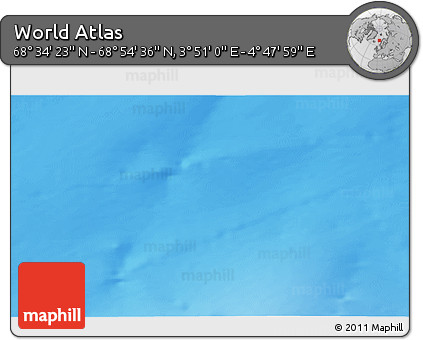 Physical 3D Map of the Area around 68° 44' 30" N, 4° 19' 30" E