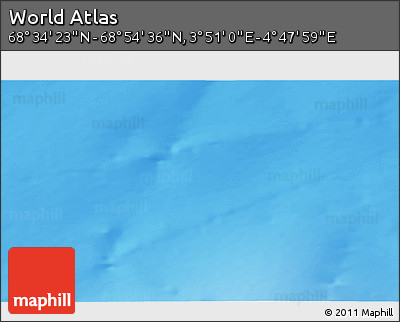 Physical 3D Map of the Area around 68° 44' 30" N, 4° 19' 30" E