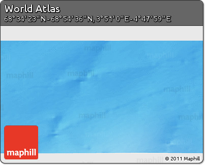 Physical 3D Map of the Area around 68° 44' 30" N, 4° 19' 30" E