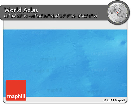 Shaded Relief 3D Map of the Area around 68° 44' 30" N, 4° 10' 30" W
