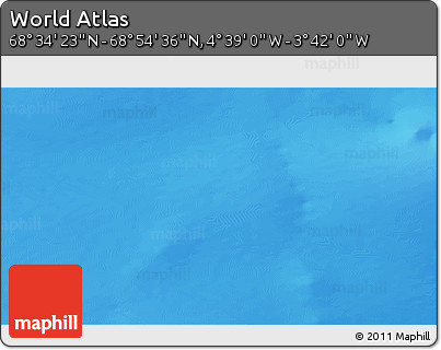 Shaded Relief 3D Map of the Area around 68° 44' 30" N, 4° 10' 30" W