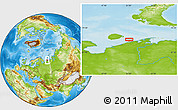 Physical Location Map of the area around 68° 44' 30" N, 51° 4' 30" E