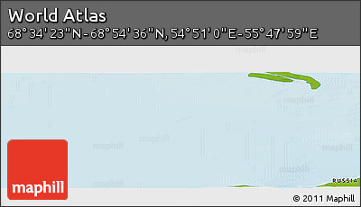 Physical Panoramic Map of the Area around 68° 44' 30" N, 55° 19' 30" E