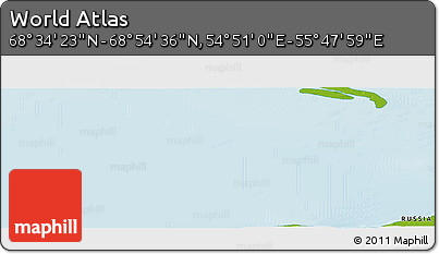 Physical Panoramic Map of the Area around 68° 44' 30" N, 55° 19' 30" E