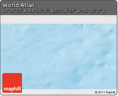 Physical 3D Map of the Area around 68° 44' 30" N, 55° 10' 29" W