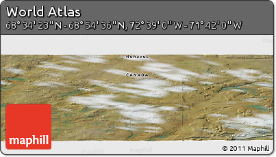 Satellite Panoramic Map of the Area around 68° 44' 30" N, 72° 10' 30" W