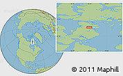 Savanna Style Location Map of the area around 68° 44' 30" N, 83° 13' 29" W