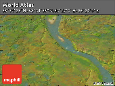 Satellite Map of the Area around 68° 44' 30" N, 85° 55' 30" E