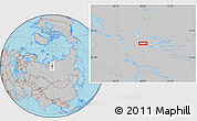 Gray Location Map of the area around 68° 44' 30" N, 88° 28' 29" E