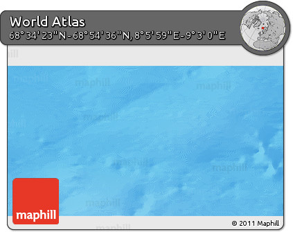 Shaded Relief 3D Map of the Area around 68° 44' 30" N, 8° 34' 29" E