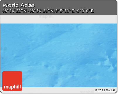 Shaded Relief 3D Map of the Area around 68° 44' 30" N, 8° 34' 29" E