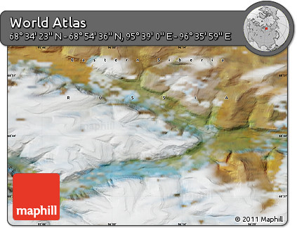 Satellite Map of the Area around 68° 44' 30" N, 96° 7' 30" E