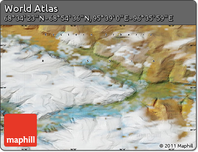 Satellite Map of the Area around 68° 44' 30" N, 96° 7' 30" E