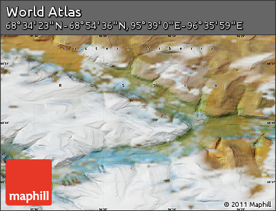 Satellite Map of the Area around 68° 44' 30" N, 96° 7' 30" E