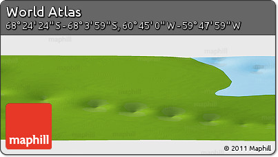 Physical Panoramic Map of the Area around 68° 14' 11" S, 60° 16' 29" W