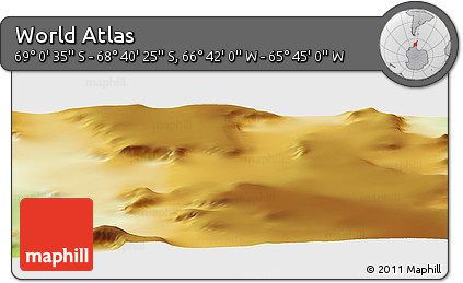 Physical Panoramic Map of the Area around 68° 50' 30" S, 66° 13' 29" W