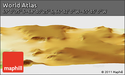 Physical Panoramic Map of the Area around 68° 50' 30" S, 66° 13' 29" W