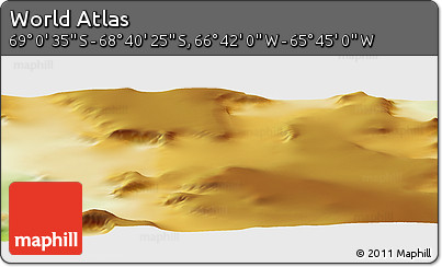 Physical Panoramic Map of the Area around 68° 50' 30" S, 66° 13' 29" W