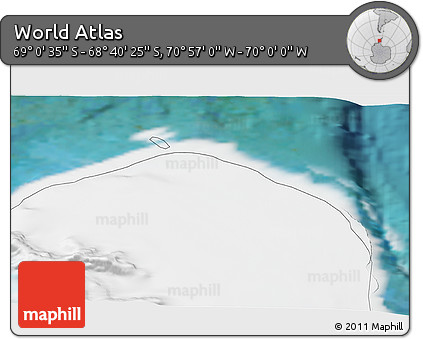 Satellite 3D Map of the Area around 68° 50' 30" S, 70° 28' 29" W
